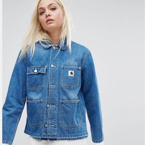 Carhartt WIP Workwear Denim Jacket with Raw Hem XS